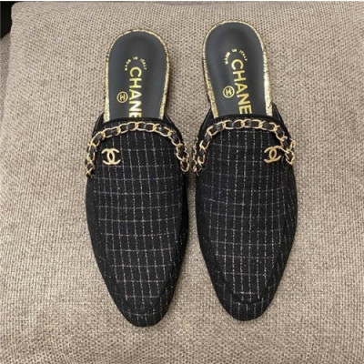 Chanel 2020 Women's Slipper - 샤넬 2020 여서용 슬리퍼 , Size(225-255), CHAS0472,블랙