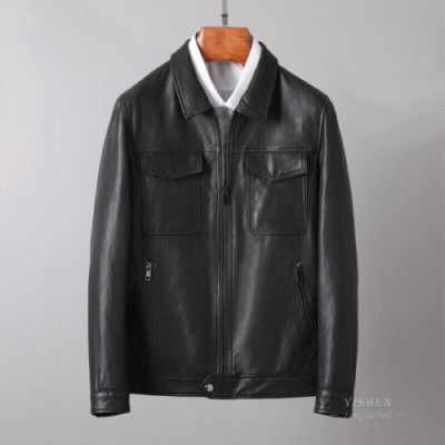 Valentino Mens Leather Jacket - 발렌티노 남성 로고 캐쥬얼 가죽 자켓 - val438x