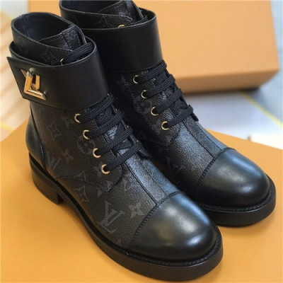 Louis Vuitton 2020 Women's Leather Ankle Boots - 루이비통 2020 여서용 레더 앵글부츠,Size(225-255),LOUS1464,블랙