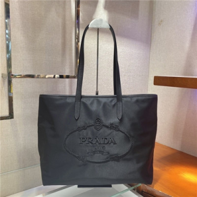 [프라다] Prada 2020 Women's Nylon Tote Shopper Bag,38cm - 프라다 2020 여서용 네일론 토트 쇼퍼백,38cm,PRAB0175,블랙