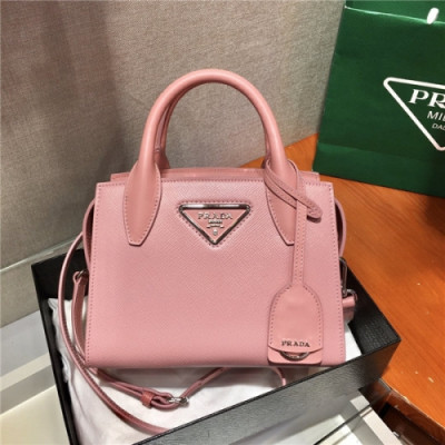 [프라다] Prada 2020 Women's Leather Shoulder Bag,22cm - 프라다 2020 여서용 레더 숄더백,22cm,PRAB0203,핑크