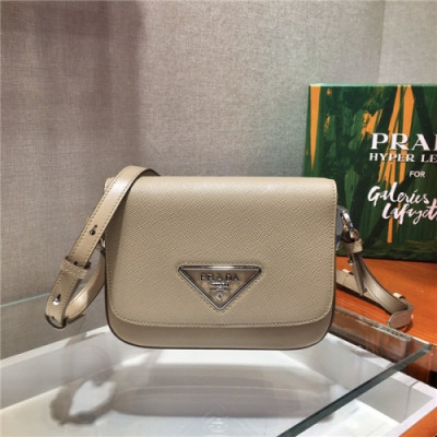 [프라다] Prada 2020 Women's Leather Shoulder Bag,20cm - 프라다 2020 여서용 레더 숄더백,20cm,PRAB0206,베이지