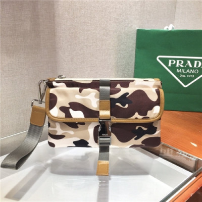 [프라다] Prada 2020 Men's Nylon Clutch Bag,23cm - 프라다 2020 남성용 네일론 클러치백,23cm,PRAB0229,베이지