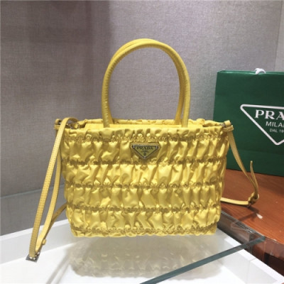 [프라다] Prada 2020 Women's Nylon Tote Shopper Bag,25cm - 프라다 2020 여성용 네일론 토트 쇼퍼백,25cm,PRAB0237,옐로우