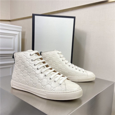 Gucci 2020 Men's Leather Sneakers - 구찌 2020 남성용 레더 스니커즈,Size(240-275),GUCS1254,화이트