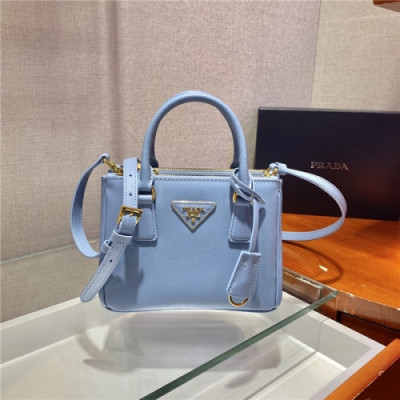 Prada 2020 Women's Leather Mini Tote Shoulder Bag,20cm - 프라다 2020 여성용 레더 미니 토트 숄더백,20cm,PRAB0255,스카이블루