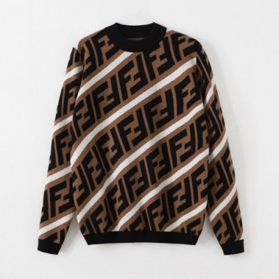 [펜디]Fendi 2020 Mens Logo Crew-neck Wool Sweaters - 펜디 2020 남성 로고 크루넥 울 스웨터 Fen0876x.Size(m - 3xl).브라운