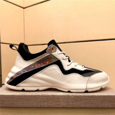 Gucci 2020 Men's Leather Sneakers - 구찌 2020 남성용 레더 스니커즈,Size(240-275),GUCS1289,화이트