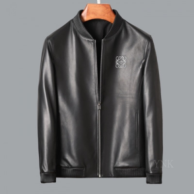 [로에베]Loewe 2020 Mens Logo Casual Duck Leather Jacket - 로에베 2020 남성 로고 캐쥬얼 가죽 자켓 Loe0324x.Size(m - 3xl).블랙