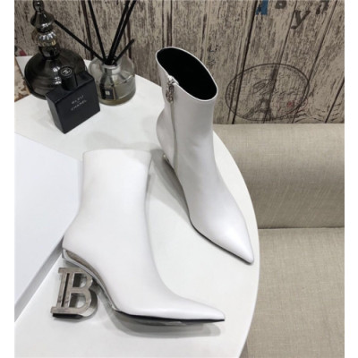 Balmain 2020 Women's Leather Ankle Boots - 발망 2020 여성용 레더 앵글부츠,Size(225-250),BALMS0012,화이트