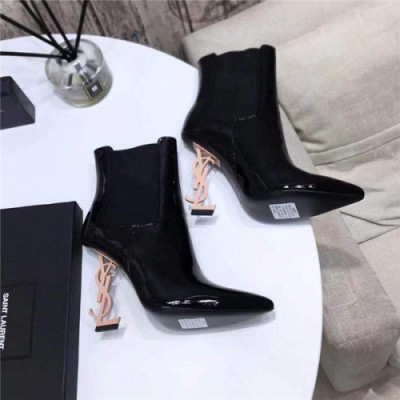 Saint Laurent 2020 Women's Leather Ankle Boots - 입생로랑 2020 여성용 레더 앵글부츠,Size(225-250),SLS0071,블랙