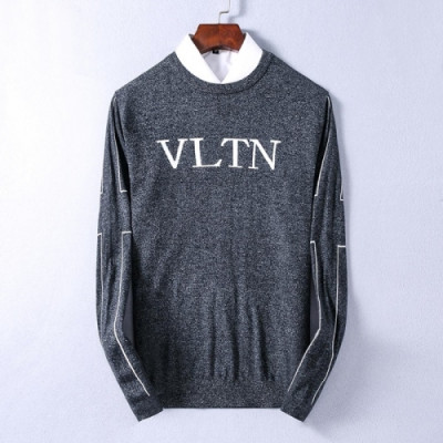 [발렌티노]Valentino 2020 Mens Big Logo Crew-neck Wool Sweaters - 발렌티노 2020 남성 빅로고 크루넥 울 스웨터 Val0442x.Size (m - 3xl).그레이