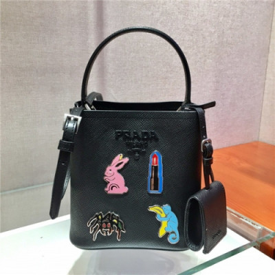 Prada 2020 Women's Leather Tote Shoulder Bag,17cm - 프라다 2020 여성용 레더 토트 숄더백,17cm,PRAB0275,블랙