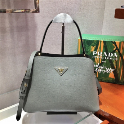 Prada 2020 Women's Leather Tote Shoulder Bag,28.5cm - 프라다 2020 여성용 레더 토트 숄더백,28.5cm,PRAB0277,그레이