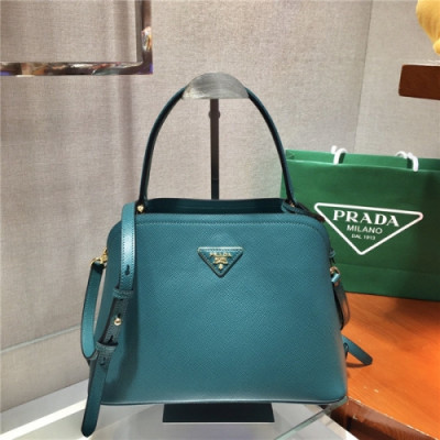 Prada 2020 Women's Leather Tote Shoulder Bag,28.5cm - 프라다 2020 여성용 레더 토트 숄더백,28.5cm,PRAB0278,블루