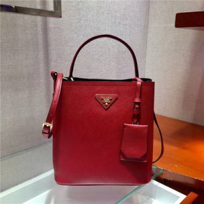 Prada 2020 Women's Leather Shoulder Bag,22cm - 프라다 2020 여성용 레더 숄더백,22cm,PRAB0294,레드