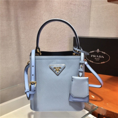 Prada 2020 Women's Leather Mini Tote Shoulder Bag,17cm - 프라다 2020 여성용 레더 미니 토트 숄더백,17cm,PRAB0300,스카이블루