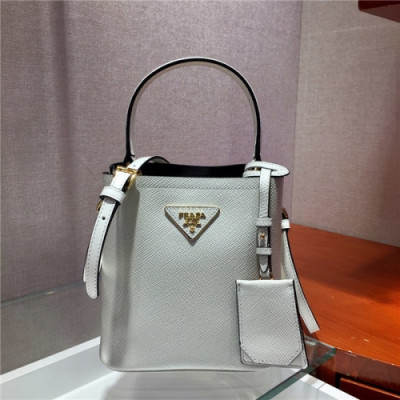 Prada 2020 Women's Leather Mini Tote Shoulder Bag,17cm - 프라다 2020 여성용 레더 미니 토트 숄더백,17cm,PRAB0303,화이트