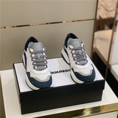 Dsquared 2020 Men's Leather Sneakers - 디스퀘어드 2020 남성용 레더 스니커즈,Size(240-270),DSQS0018,화이트