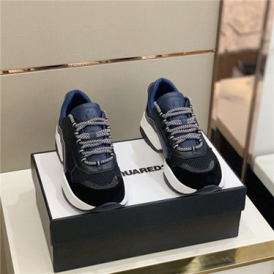 Dsquared 2020 Men's Leather Sneakers - 디스퀘어드 2020 남성용 레더 스니커즈,Size(240-270),DSQS0019,블랙