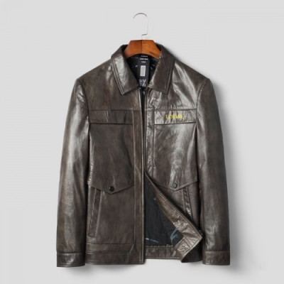 [로에베]Loewe 2020 Mens Logo Casual Leather Jackets - 로에베 2019 남성 로고 캐쥬얼 가죽 재킷 Loe0332x.Size(m - 3xl).브라운