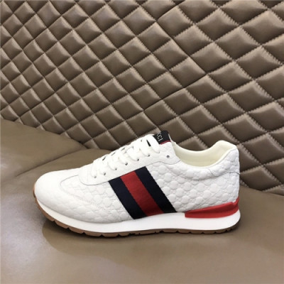 Gucci 2020 Men's Leather Sneakers - 구찌 2020 남성용 레더 스니커즈,Size(240-270),GUCS1334,화이트