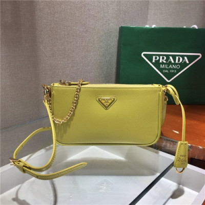 Prada 2020 Women's Leather Shoulder Bag,20cm - 프라다 2020 여성용 레더 숄더백,20cm,PRAB0307,옐로우