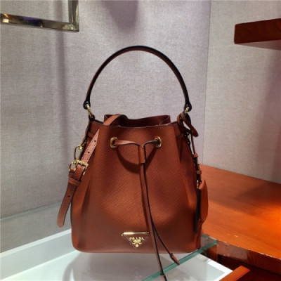 Prada 2020 Women's Leather Tote Bucket Bag,22cm - 프라다 2020 여성용 레더 토트 버킷백,22cm,PRAB0314,오렌지