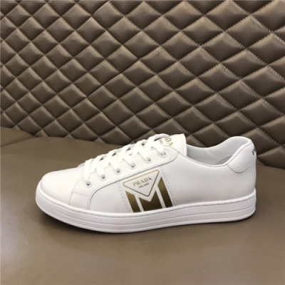 Prada 2020 Men's Leather Sneakers - 프라다 2020 남성용 레더 스니커즈,Size(240-270),PRAS0637,화이트