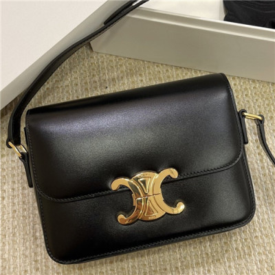 Celine 2020 Women's Leather Mini Shoulder Bag,18cm - 셀린느 2020 여성용 레더 미니 숄더백,18cm,CLNB0648,블랙