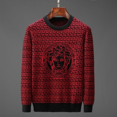 [베르사체]Versace 2020 Mens Medusa Logo Crew-neck Sweaters - 베르사체 2020 남성 메두사 로고 크루넥 스웨터 Ver0760x.Size(m - 3xl).레드