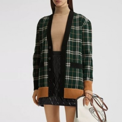 [버버리]Burberry 2020 Womens Vintage V-neck Wool Cardigan - 버버리 2020 여성 빈티지 브이넥 울 가디건 Bur03495x.Size(s - l).그린