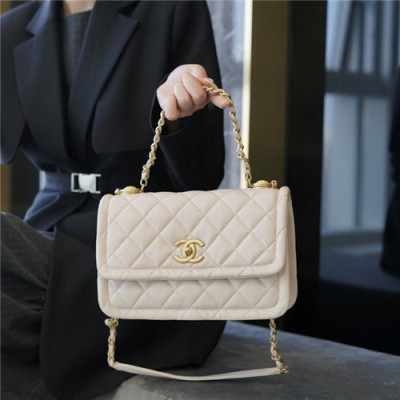 [샤넬] Chanel 2020 Women's Leather Chain Shoulder Bag,22cm - 샤넬 2020 여성용 레더 체인 숄더백,22cm,CHAB1607,화이트