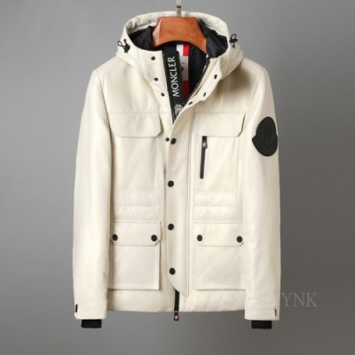 [몽클레어]Moncler 2020 Mens Patch Logo Modern Leather Jackets - 몽클레어 2020 남성 패치 로고 모던 가죽 자켓 Moc02078x.Size(m - 3xl).아이보리