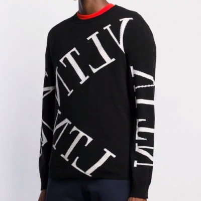 [발렌티노]Valentino 2020 Mens Big Logo Crew-neck Wool Sweaters - 발렌티노 2020 남성 빅로고 크루넥 울 스웨터 Val0453x.Size (s - 2xl).블랙