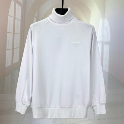 [프라다]Prada 2020 Mens Turtle-neck Cotton Tshirts - 프라다 2020 남성 로고 터틀넥 코튼 긴팔티 Pra01235x.Size(s - xl).화이트