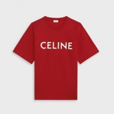 [셀린느]Celine 2020 Mm/Wm Hedi Slimane Logo Cotton Short Sleeved Tshirts - 셀린느 2020 남/녀 로고 코튼 반팔티 Cel0090x.Size(xs - l).레드