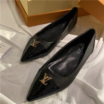 Louis Vuitton 2021 Women's Leather Flat - 루이비통 2021 여성용 레더 플렛,Size(225-250),LOUS1583,블랙