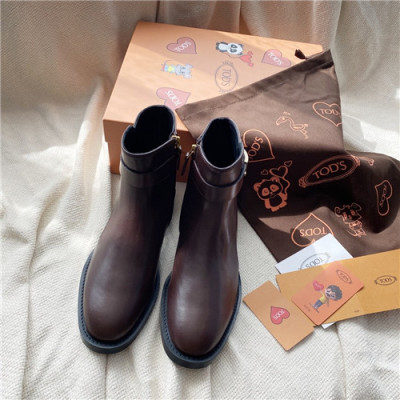 Tod's 2020 Women's Leather Ankle Boots - 토즈 2020 여성용 레더 앵글부츠,Size(225-250),TODS0162,브라운