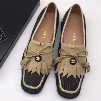 Chanel 2021 Women's Leather Flat - 샤넬 2021 여성용 레더 플렛,Size(225-250),CHAS0520,블랙