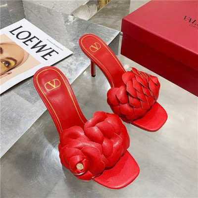 Valentino 2021 Women's Leather Slipper - 발렌티노 2021 여성용 레더 슬리퍼,Size(225-250),VTS0304,레드