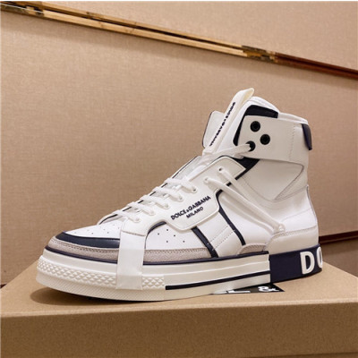 Dolce&Gabbana 2021 Men's Leather Sneakers - 돌체앤가바나 2021 남성용 레더 스니커즈,Size(240-270),DGS0258,화이트