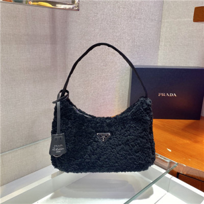 [프라다] Prada 2020 Women's Hobo Bag.23cm - 프라다 2020 여성용 호보백,23cm,PRAB0327,블랙