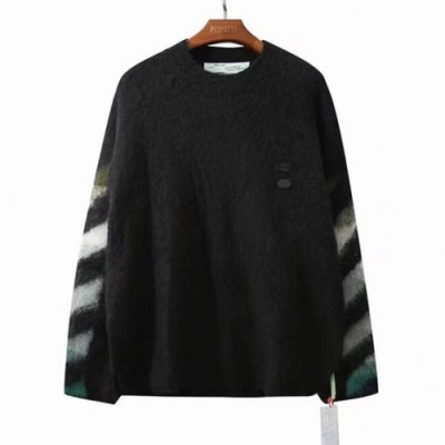 [오프화이트]Off-white 2020 Mm/Wm Brush Mohair Knit Sweater - 오프화이트 2020 남자 브러쉬 모헤어 니트 스웨터 Off0627x.Size(s - xl).블랙