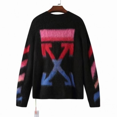 [오프화이트]Off-white 2020 Mm/Wm Brush Mohair Knit Sweater - 오프화이트 2020 남자 브러쉬 모헤어 니트 스웨터 Off0634x.Size(s - xl).블랙