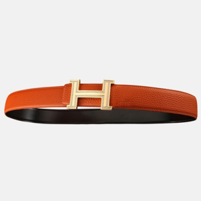 Hermas 2020 Men's Leather Belt - 에르메스 2020 남성용 레더 벨트,Size(3.5cm),HERBT0087,오렌지