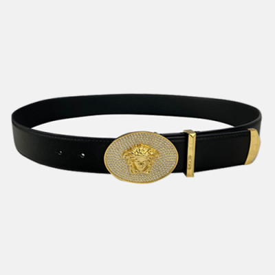 Versace 2020 Men's Leather Belt - 베르사체 2020 남성용 레더 벨트,Size(4cm),VERBT0080,블랙