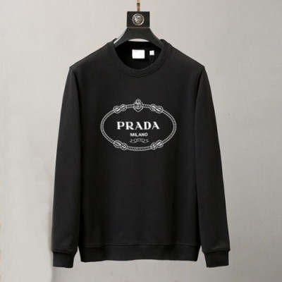 [프라다]Prada 2020 Mens Crew-neck Cotton Tshirts - 프라다 2020 남성 로고 크루넥 코튼 긴팔티 Pra01249x.Size(m - 3xl).블랙