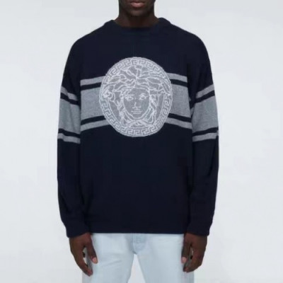 [베르사체]Versace 2020 Mens Medusa Logo Crew-neck Sweaters - 베르사체 2020 남성 메두사 로고 크루넥 스웨터 Ver0775x.Size(s - 2xl).네이비