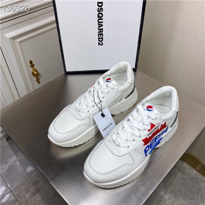 Dsquared 2020 Men's Leather Sneakers - 디스퀘어드 2020 남성용 레더 스니커즈,Size(240-270),DSQS0025,화이트